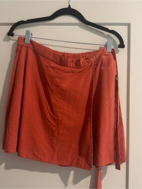 a new day Rust Orange Wrap Mini Skirt